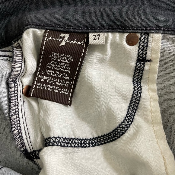 7 for All Mankind the Skinny Jean Sz 27 Gray Jeans - Picture 6 of 6